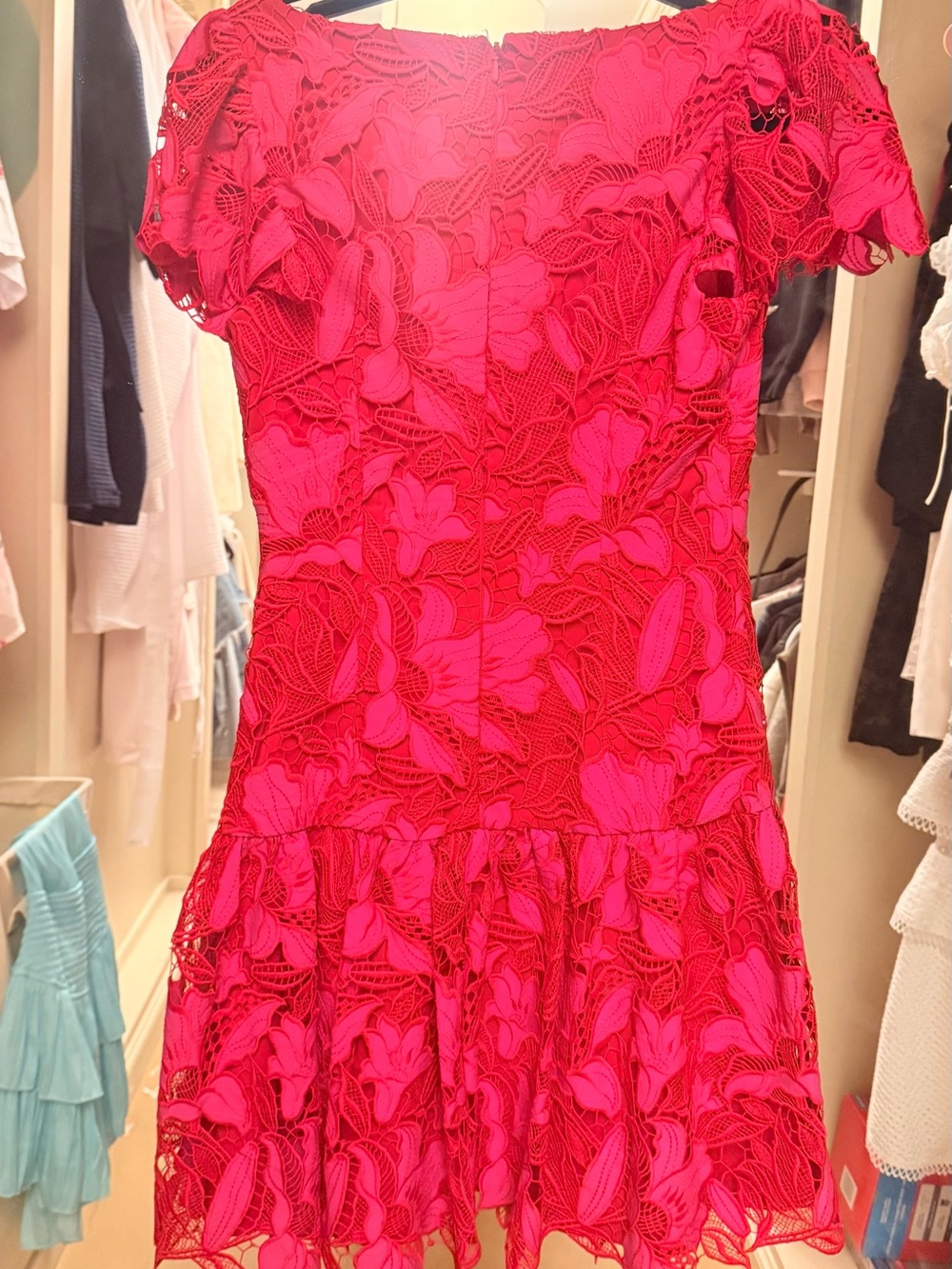 REVOLVEElegant Red Floral Lace Women's Dress - Picture 2 of 5